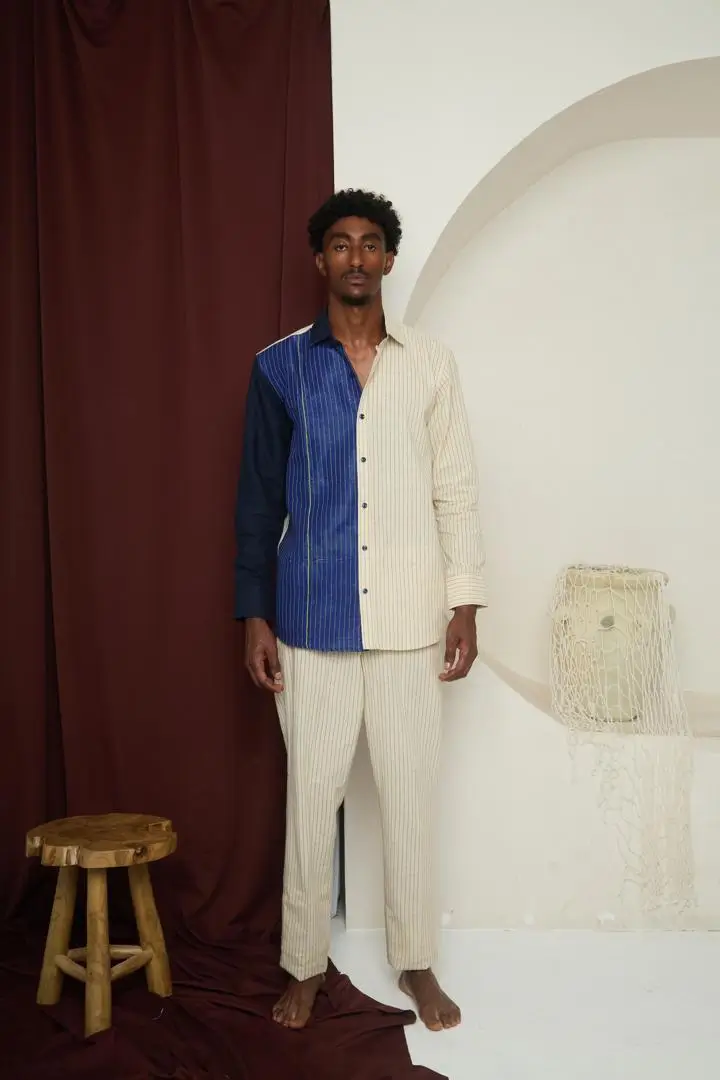 Alakowe – Aso-Ofi Panelled Shirt & Trouser Set
