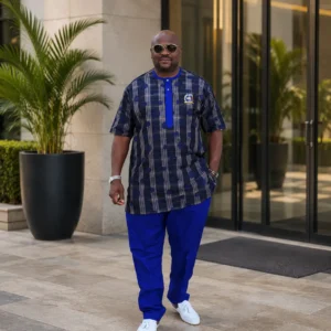 Kaftan – Navy Check