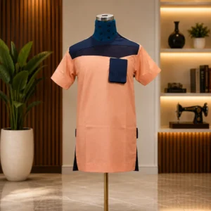 Kaftan – Peach & Navy