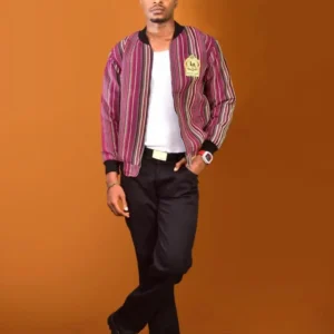 Ofi Bomber Jacket – Burgundy Stripe