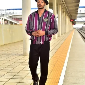 Ofi Bomber Jacket – Plum Stripe