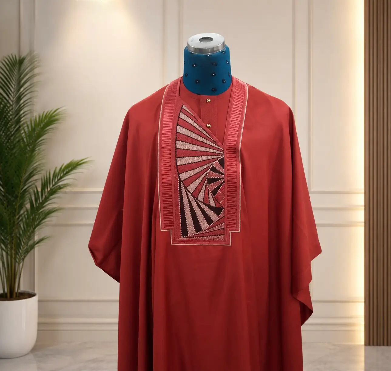 Royale Agbada – Burnt Red Agbada