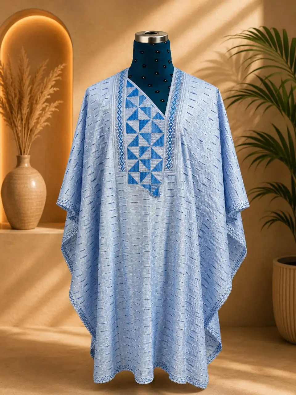 Royale Agbada – Sky Blue Agbada