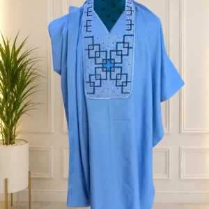 Royale Agbada – Sky Blue Luxury Agbada